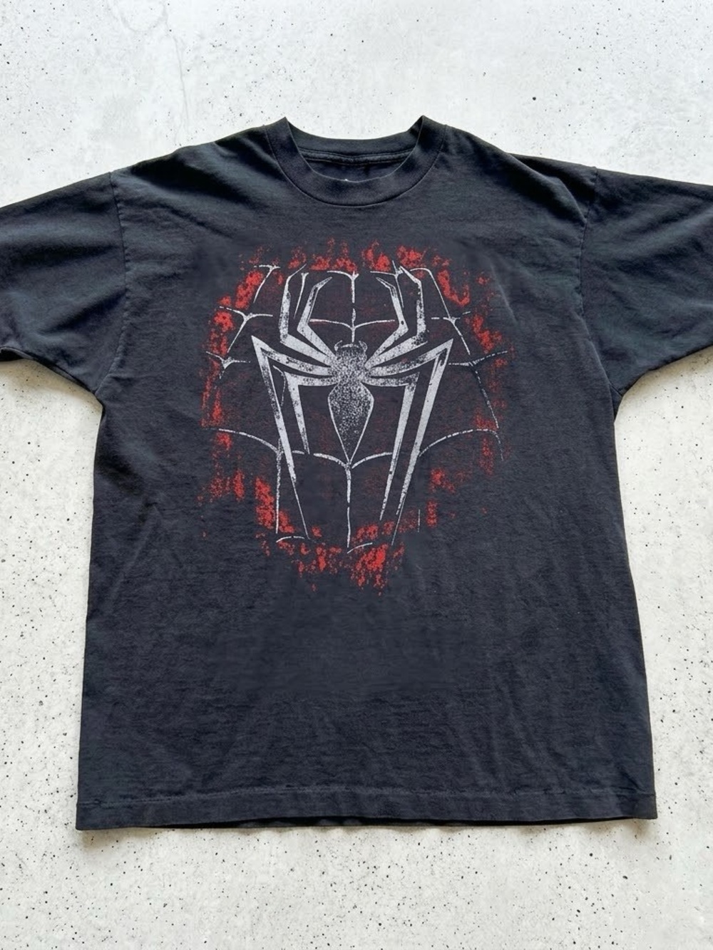 Gildan Black Short Sleeve Tee with Red & White Spider Graphic